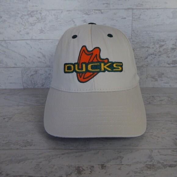 Oregon Ducks Webfoot Cap Beige Lightweight Adjustable Strap Back Hat Team - Picture 2 of 7